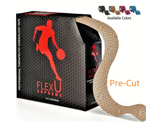 FlexU Blue Kinesiology Tape I Professional Pre-Cut Bulk Pack