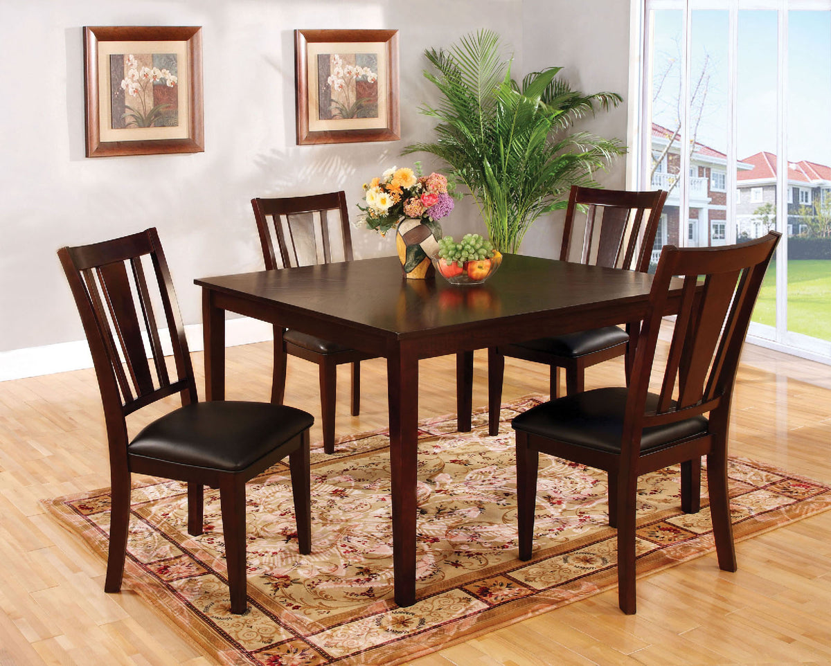 espresso wood dining table set