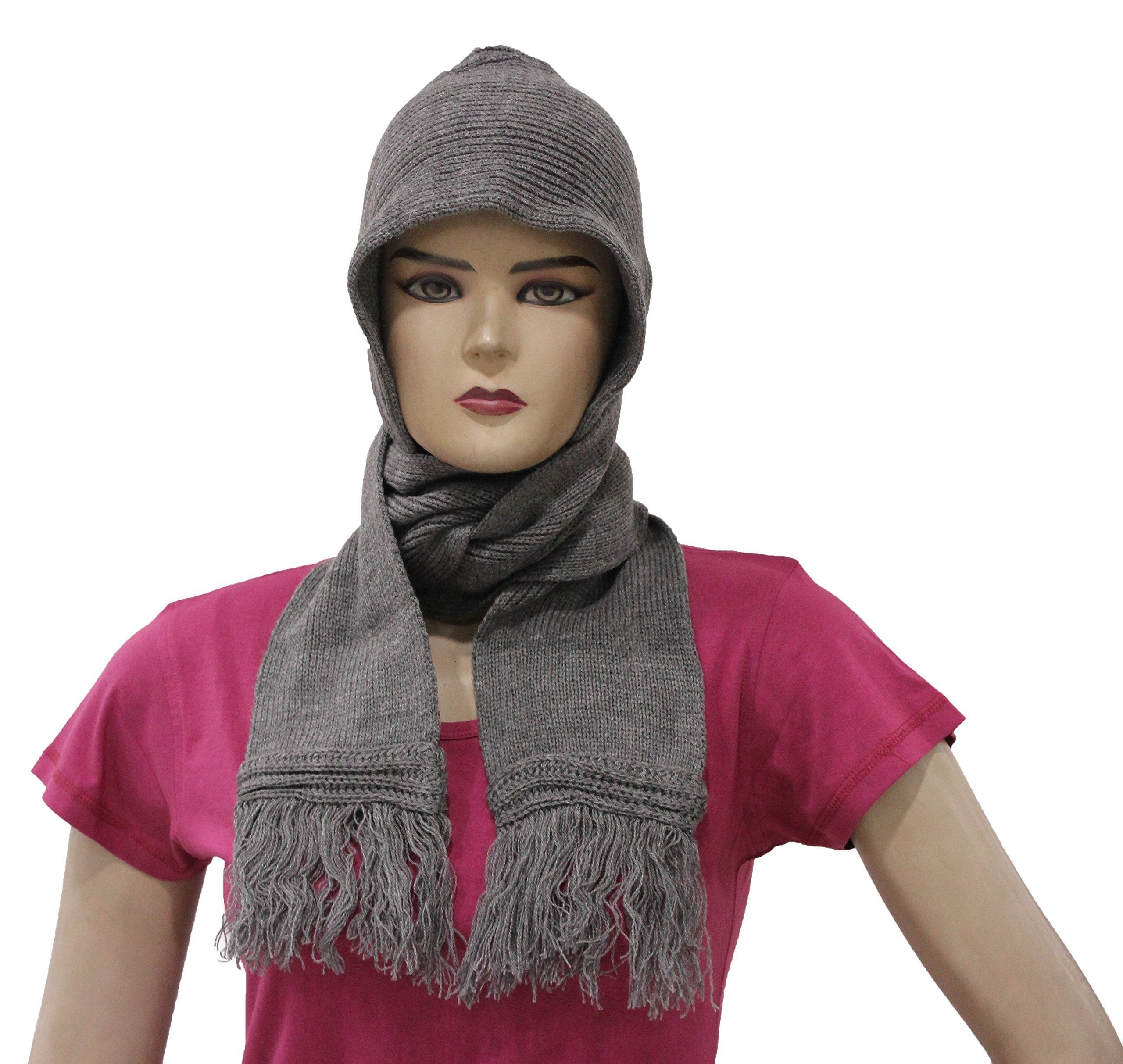 woolen scarf with cap