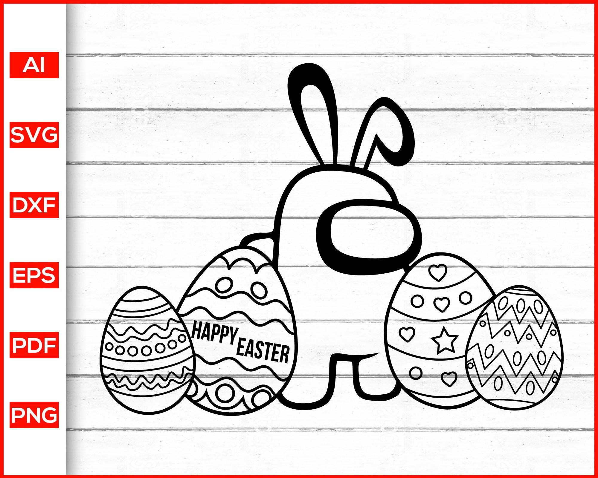 Download Happy Easter Among Us Svg Coloring Pages For Kids Easter Svg Editable Svg File
