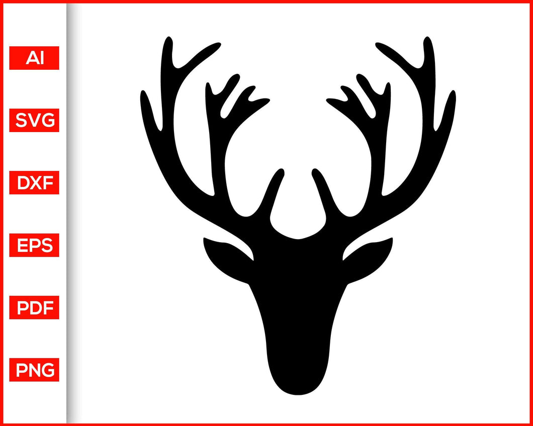 Download Deer Head Svg Clip Art Silhouette Editable Svg File