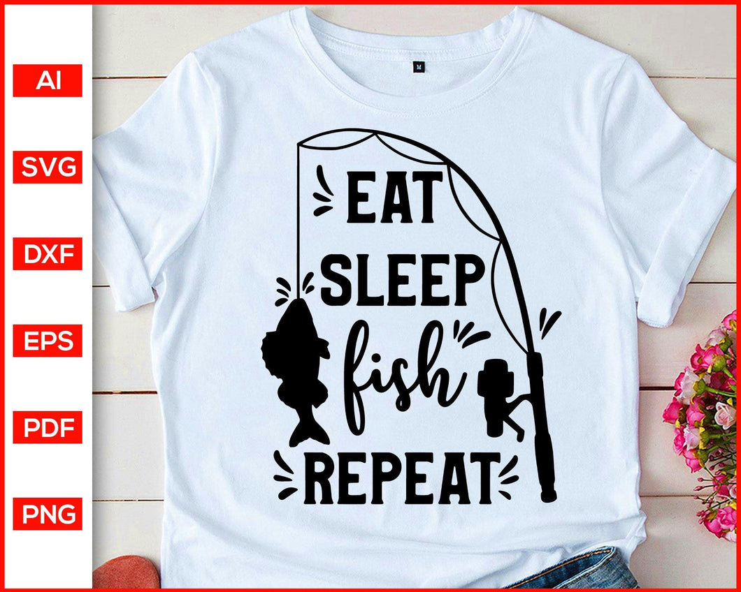 Download Eat Sleep Fish Repeat Svg Editable Svg File