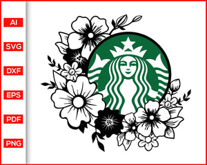 Download Flower Frame Starbucks Logo For Your Cup Personalized Starbucks Svg Fl Editable Svg File