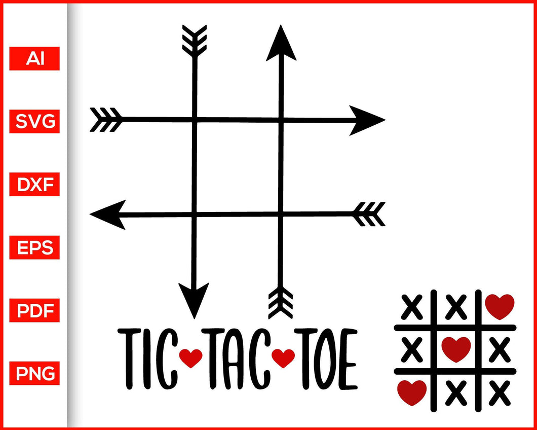 Tic Tac Toe Valentine S Day Svg Editable Svg File