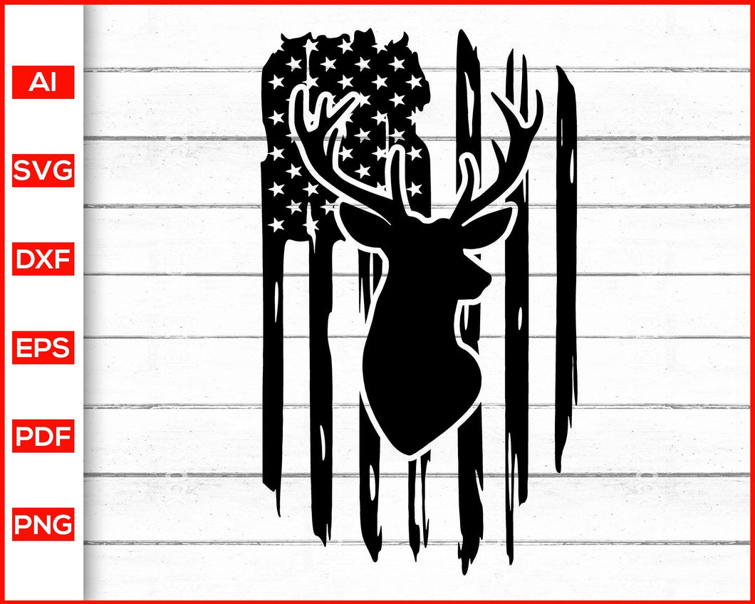 Download Distressed American Flag Svg Hunting Svg Deer Svg Hunting And Deer Editable Svg File