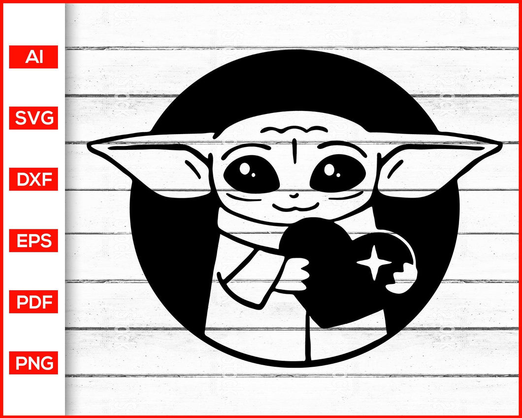 Download Baby Yoda Svg Silhouette Vector Clipart Editable Svg File