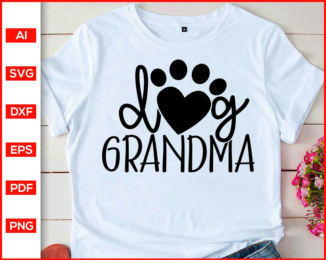 Download Dog Grandma Svg Files For Cricut Eps Png Dxf Silhouette Cameo Editable Svg File