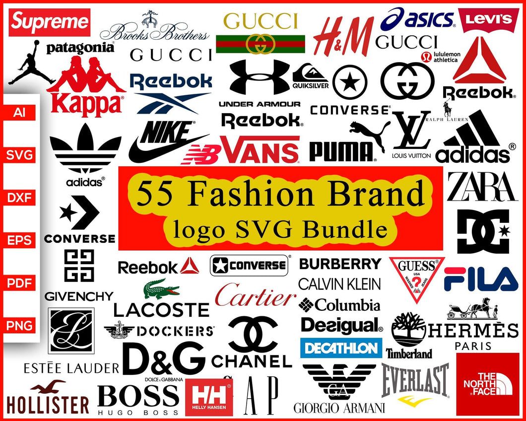 Download 55 Fashion Brand Logo Svg Bundle Gucci Adidas Nike Svg Puma Logo Supre Editable Svg File