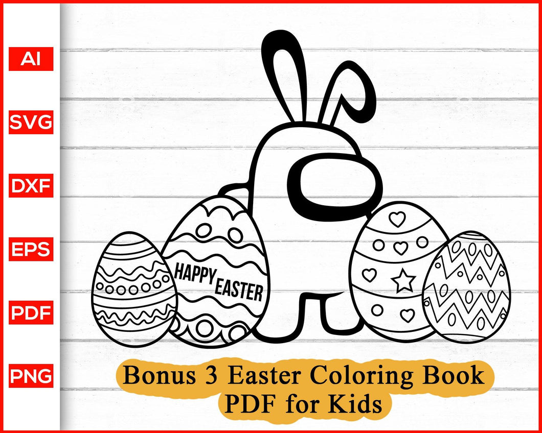 Download Happy Easter Among Us Svg Coloring Pages For Kids Easter Svg Editable Svg File