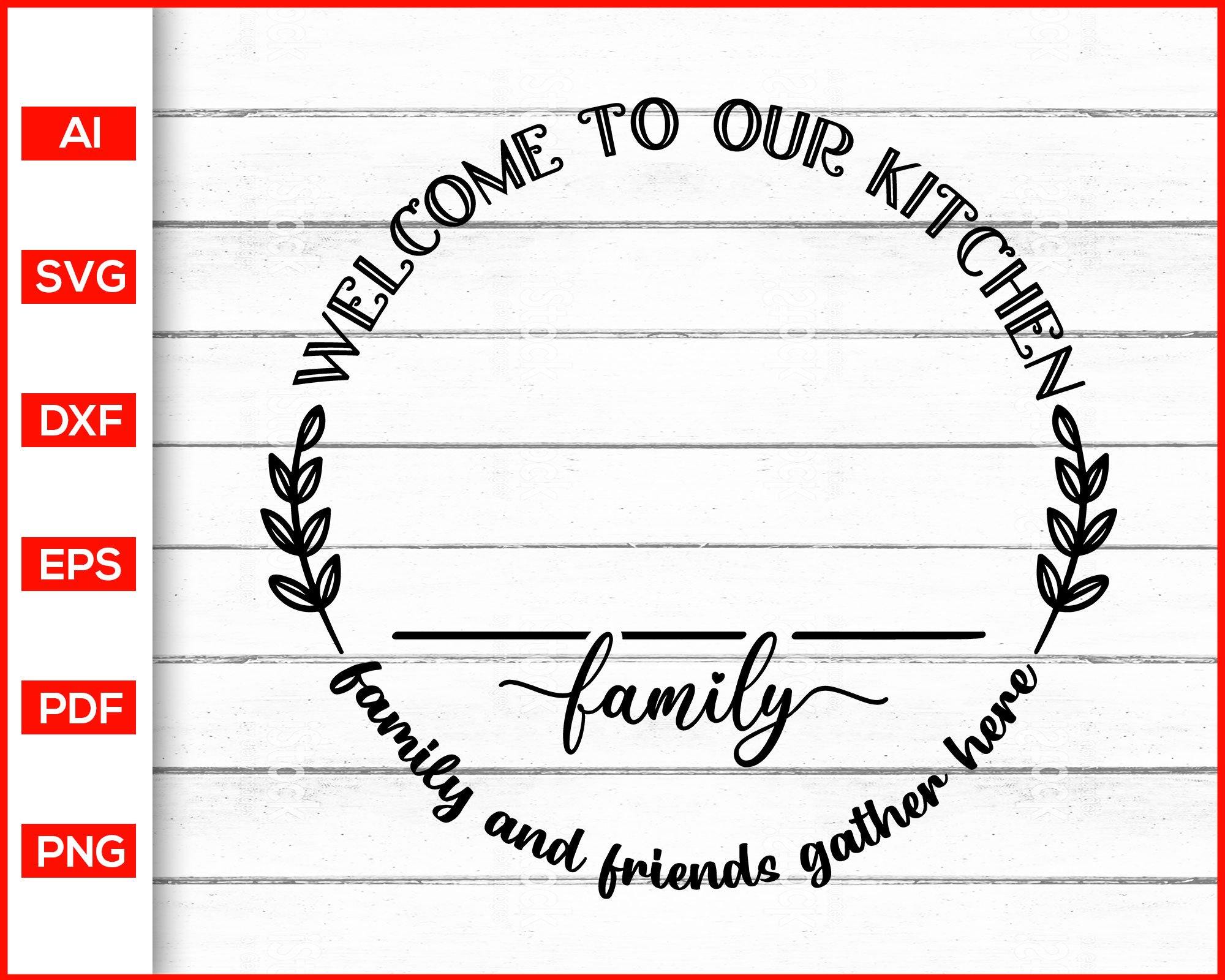 Download Personalized Family Kitchen Cutting Board Pot Holder Monogram Svg Editable Svg File