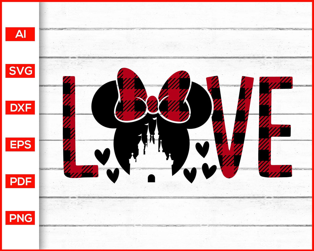 Download Disney Mickey Minnie Mouse Svg Buffalo Plaid Love Svg Editable Svg File