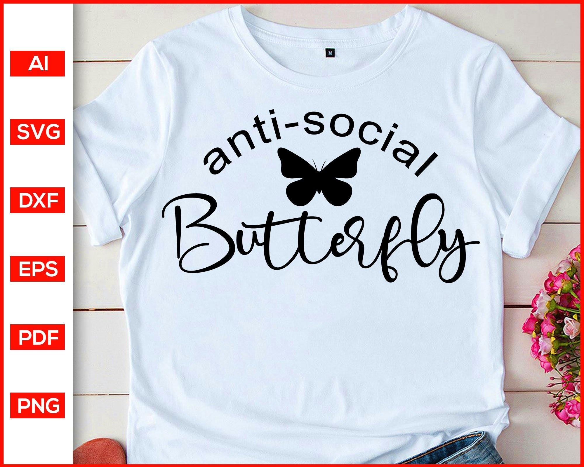 Download Anti Social Butterfly Svg Editable Svg File