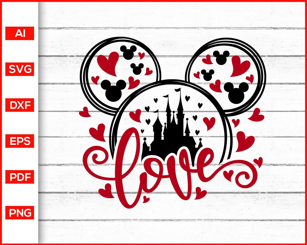 Download Disney Mickey Minnie Svg Love Svg Castle Svg Editable Svg File