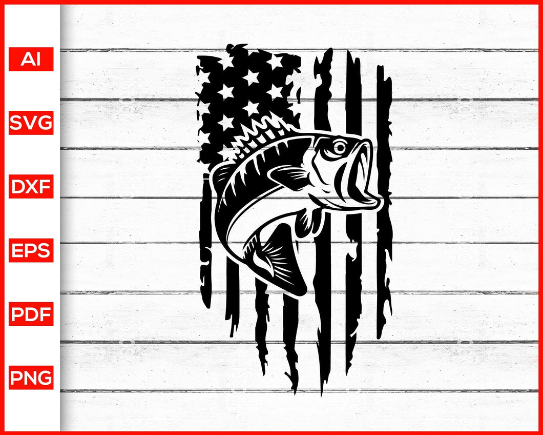 Download Fishing Distressed American Flag Svg Flag Fishing Rod Svg American F Editable Svg File