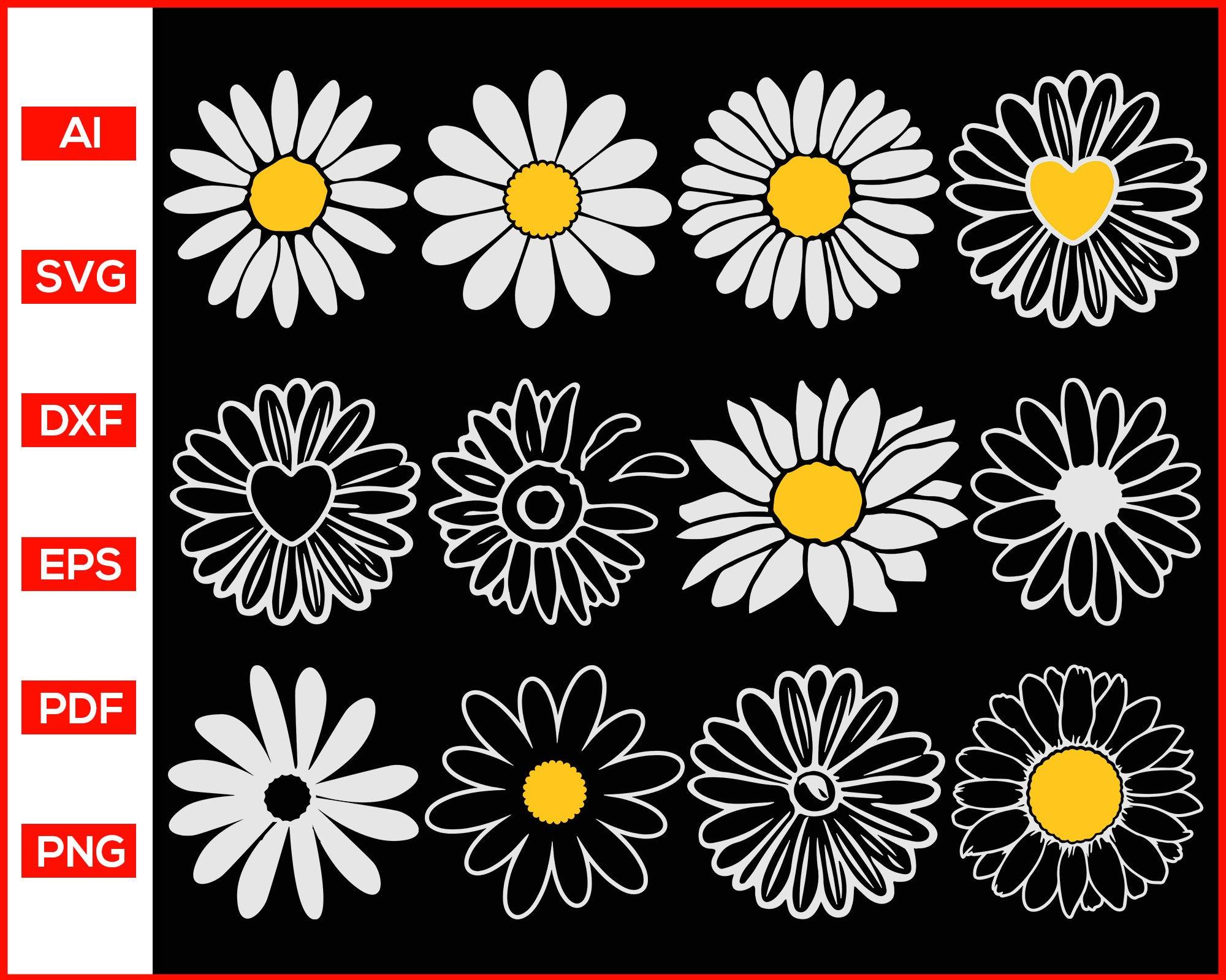 Free Free 240 Daisy Flower Silhouette Svg SVG PNG EPS DXF File