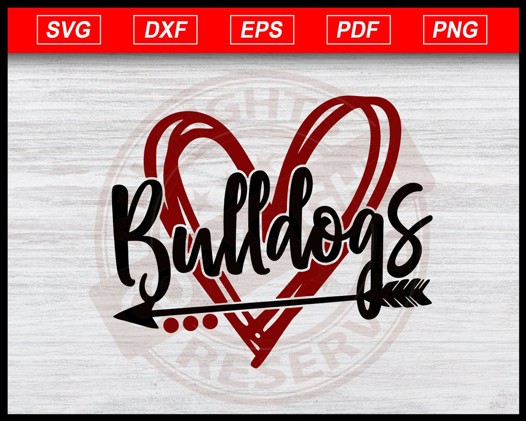 Download Bulldogs Scribble Heart Svg Bulldogs Svg Football Svg Cut File For Cri Editable Svg File