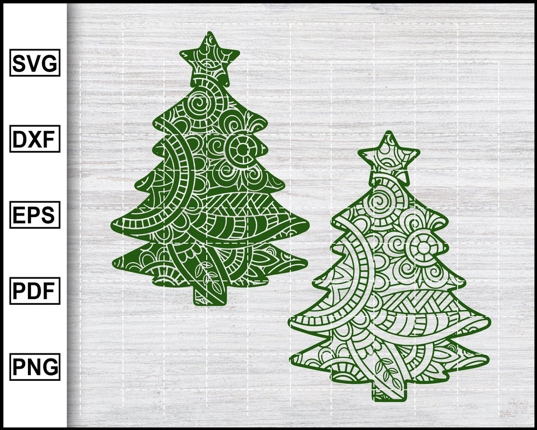 Download Christmas Svg Christmas Mandala Svg Zentangle Svg Christmas Tree Sv Editable Svg File