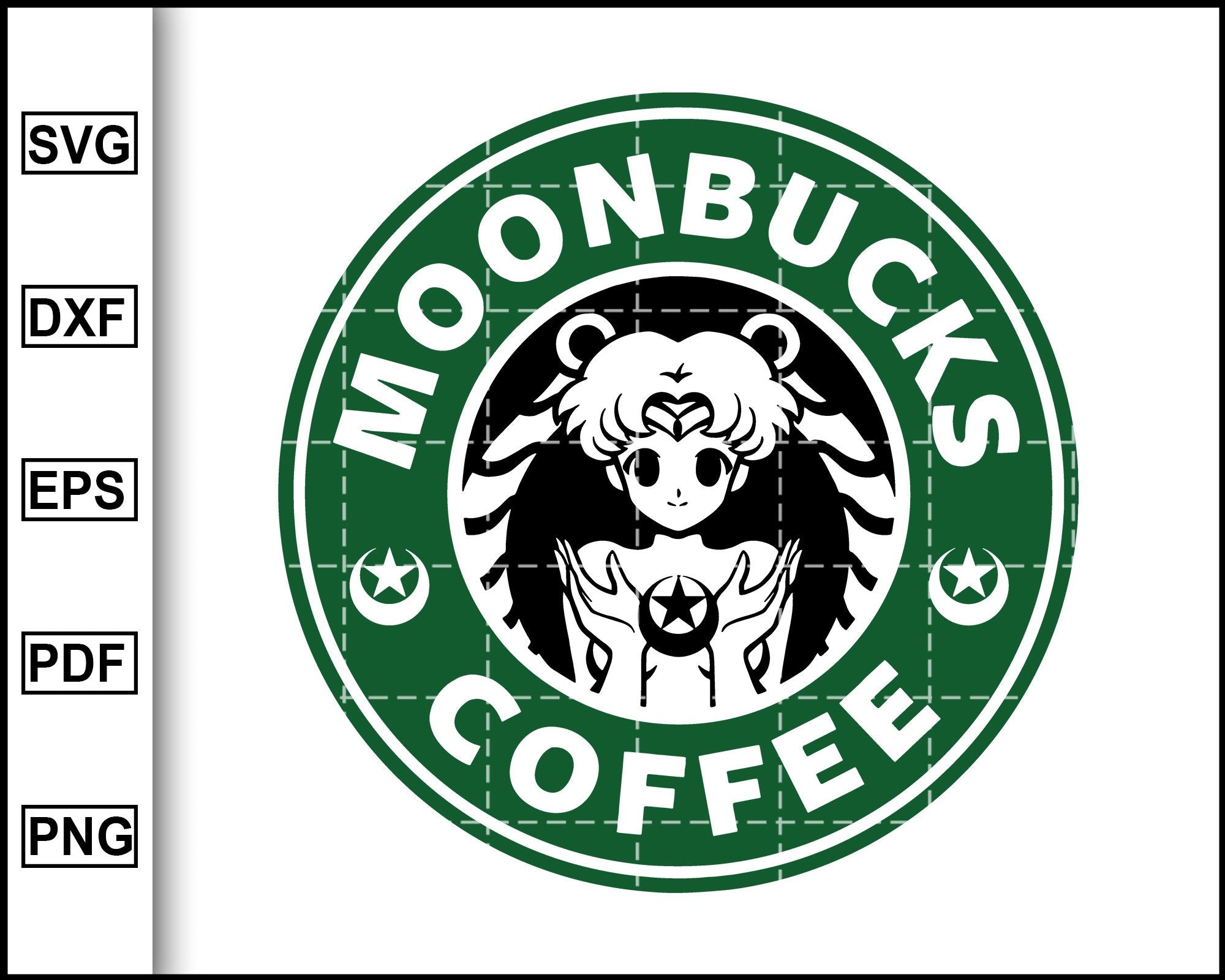 Moonbucks Coffee Svg Sailor Moon Svg Starbucks Svg Coffee Svg Deca Editable Svg File