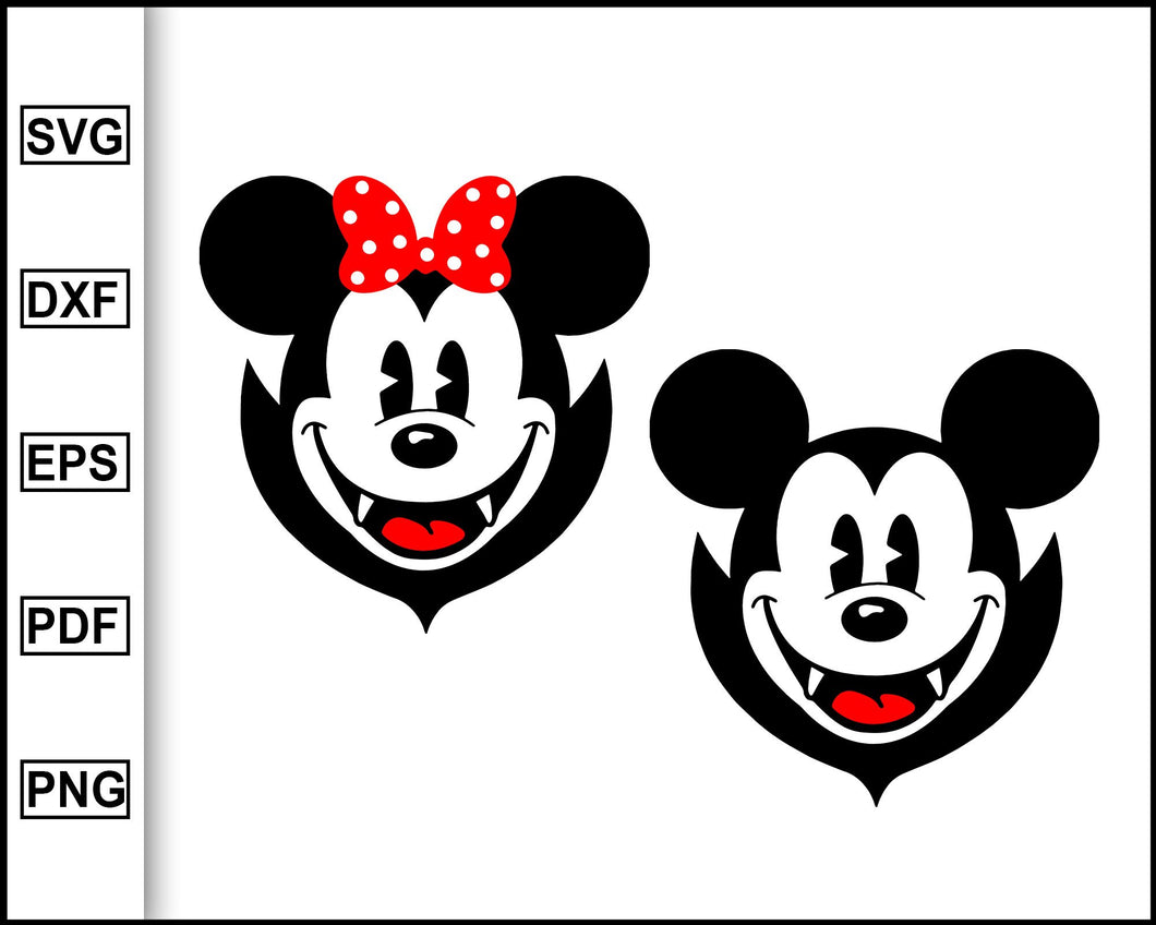 Download Mickey And Minnie Vampires Disney Halloween Disney Svg Halloween Sv Editable Svg File