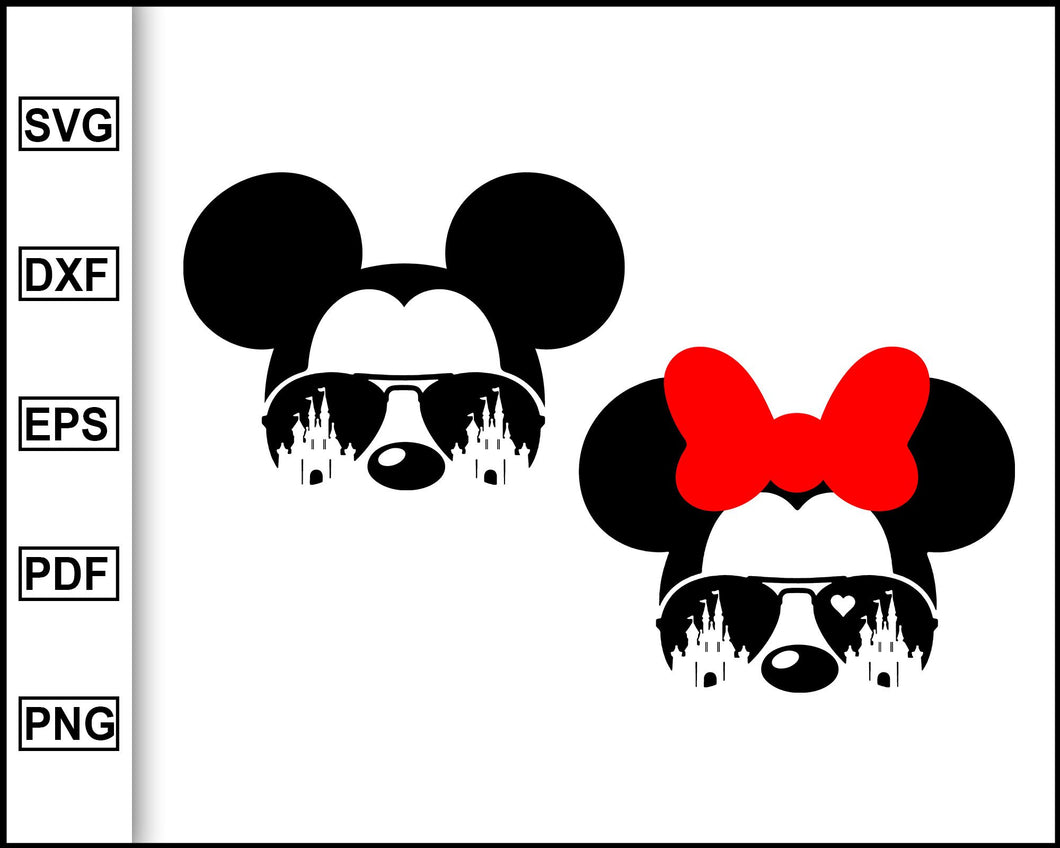 Mickey With Sunglasses Svg Minnie Mouse Castle Svg Disney Shirt Min Editable Svg File