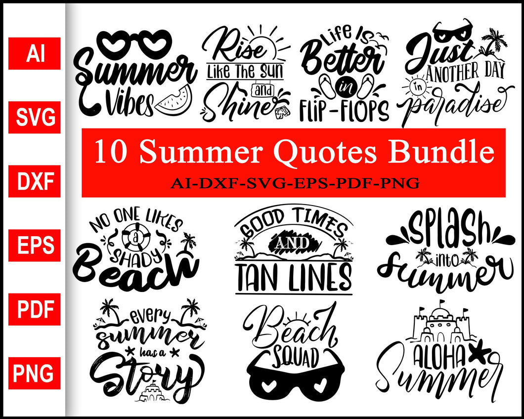 Download Summer Quotes Bundle Svg Summer Svg Beach Svg Beach Quotes Svg Svg Editable Svg File