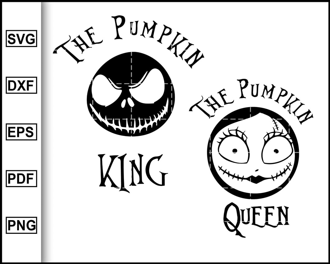 Download The Pumpkin King And The Pumpkin Queen Nightmare Before Christmas Svg Editable Svg File