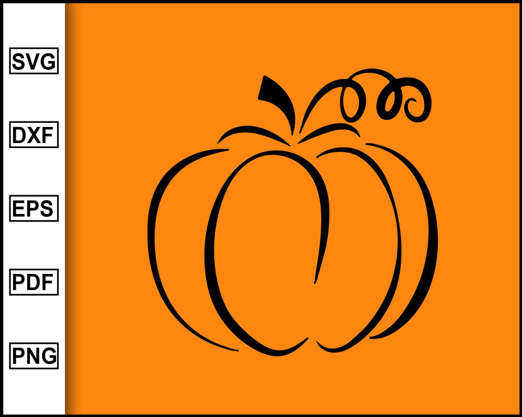 Pumpkin Outline Svg Fall Svg Halloween Svg Pumpkin Clipart Thanksg Editable Svg File