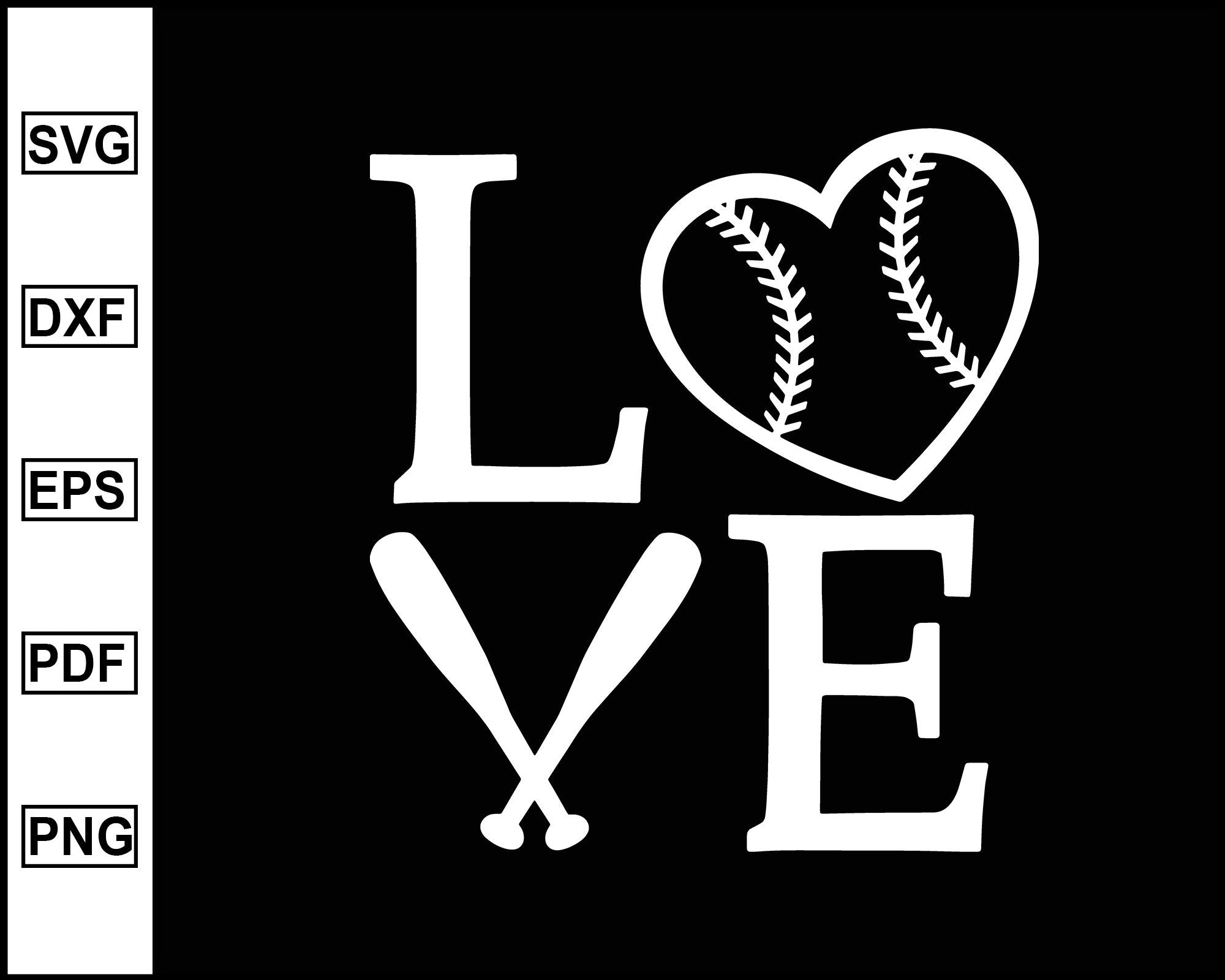 Download Love Baseball Svg Baseball Heart Svg Files Mom Svg Softball Svg Lo Editable Svg File