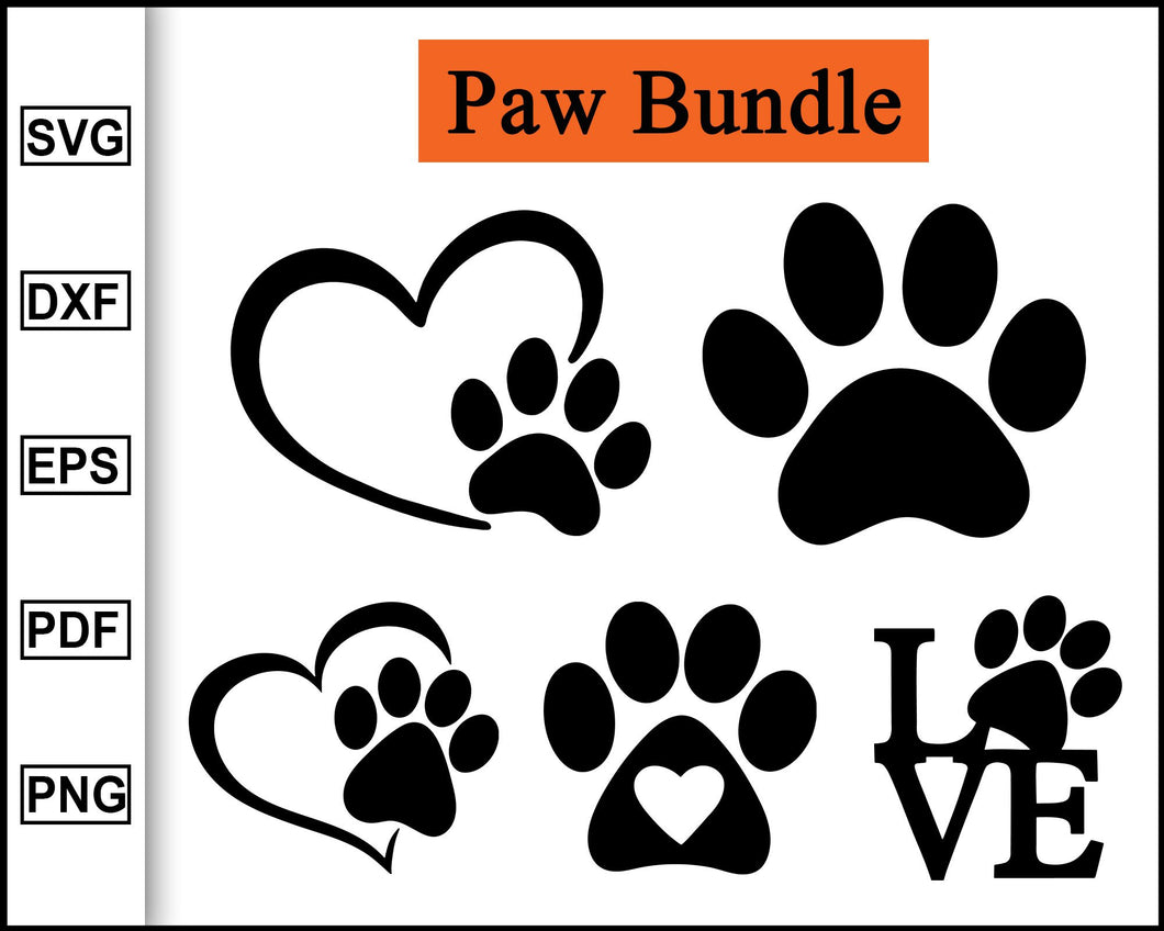 Download Paw Heart Svg Paw Svg Dog Paw Dog Mom Fur Mom Cat Mom Cat Paw Svg Anim Editable Svg File SVG, PNG, EPS, DXF File