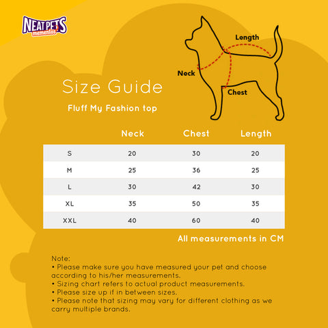 Fluff My Fashion top | Measurements | Neat Pets Mementos