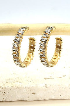 Luxury Marquise Gold Hoops