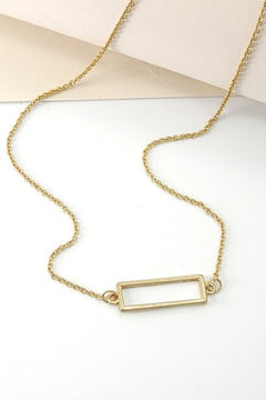 Dainty Rectangle Necklace