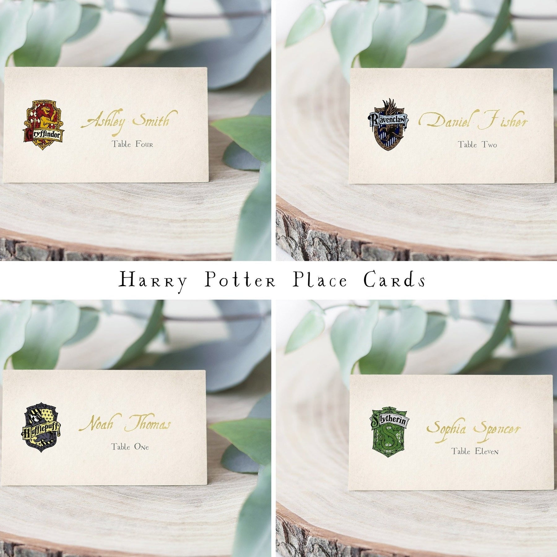 harry potter wedding place cards printable editable text magic paperie