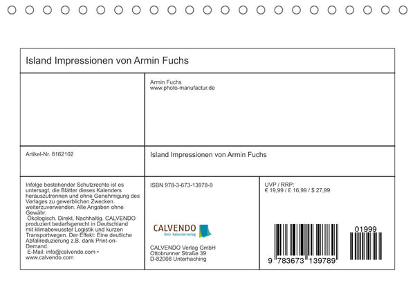 Island Impressionen von Armin Fuchs (Tischkalender 2022 DIN A5 quer)