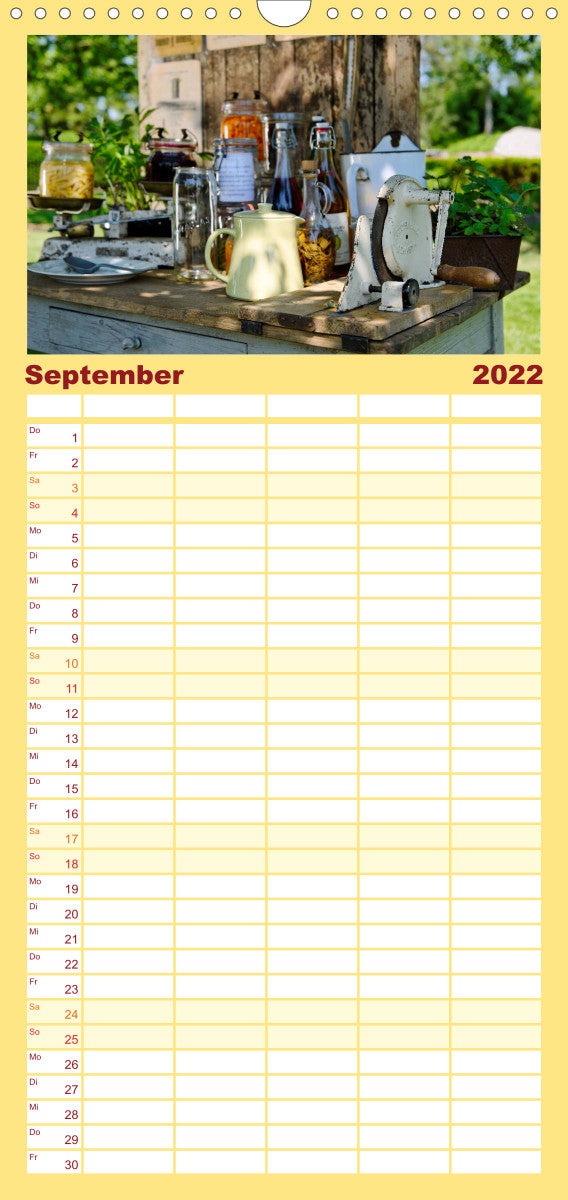 Garten-Idylle 2022 - Familienplaner hoch (Wandkalender 2022 , 21 cm x 45 cm, hoch)