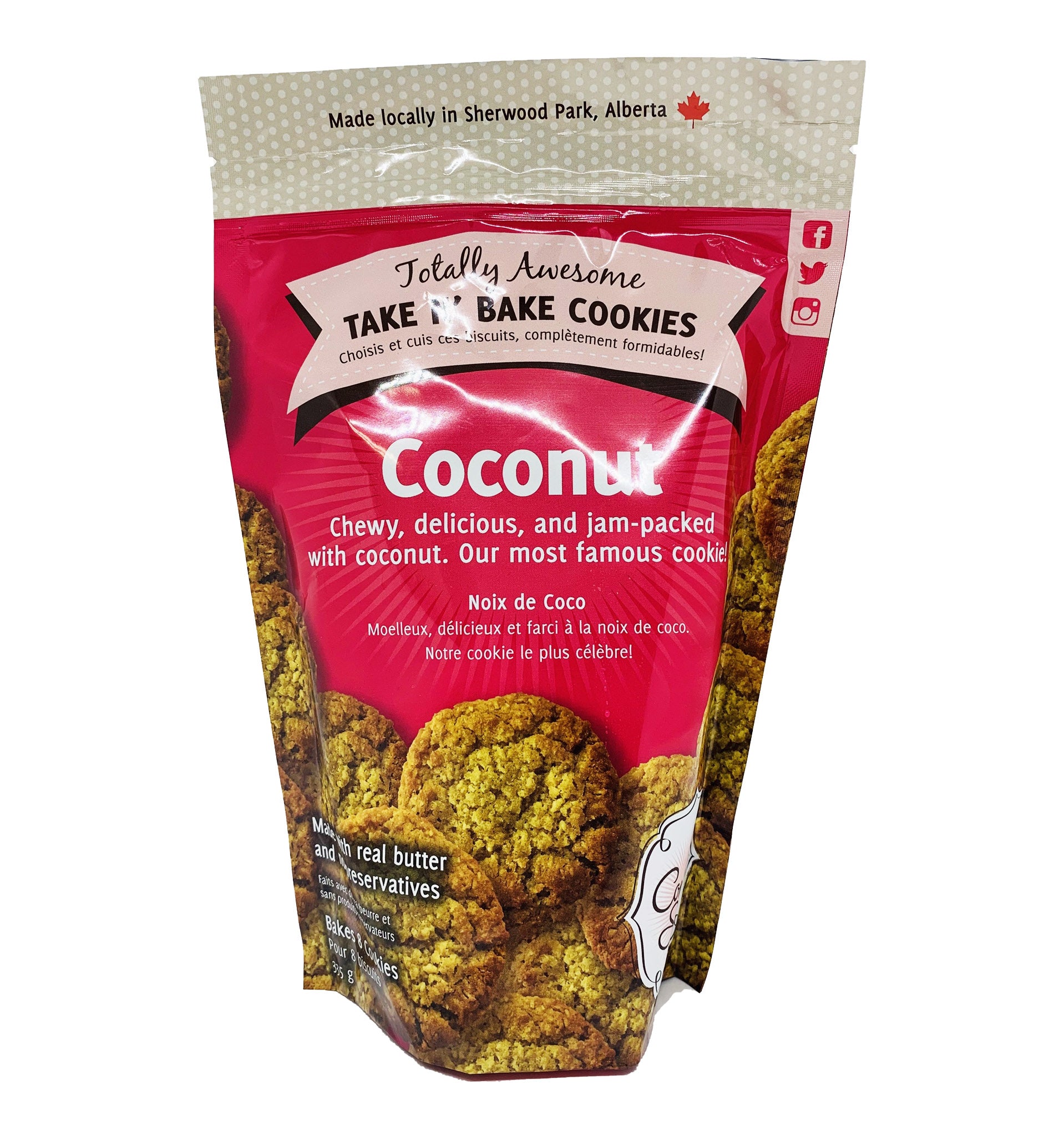 Image of Take N' Bake Cookie Dough, Coconut. (8 cookies)