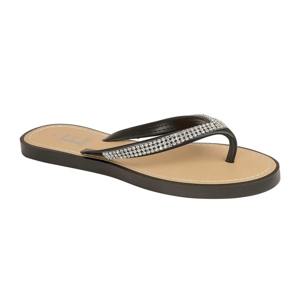 black flip flops with sparkles