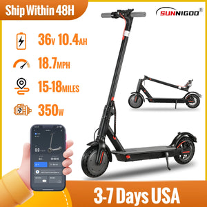 Adult Electric Scooter 36V 10.4Ah Escooter Kick Scooter with APP Lightweight Long Range 30km Scooters 350W - Crazy RC Toys