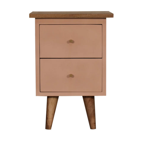 Small pink bedside table 2 drawers