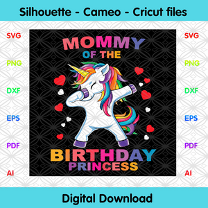 Download Mommy Of The Birthday Princess Unicorn Svg Birthday Svg Birthday Pri Designcutsvg