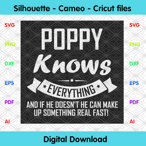 Download Poppy Knows Everything Svg Fathers Day Svg Grandpa Svg Poppy Svg F Designcutsvg