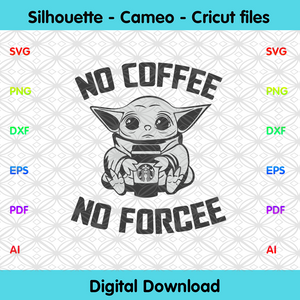 Download No Coffee No Forcee Svg Trending Svg Baby Yoda Svg Yoda Svg Star W Designcutsvg
