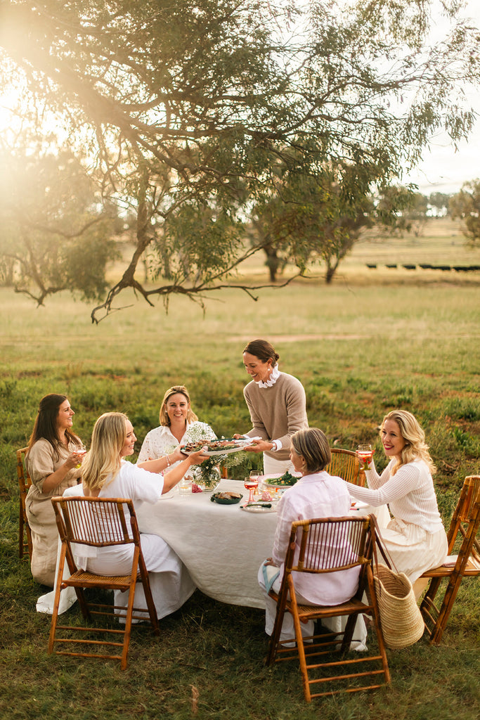 Brie White Linen Tablecloth with In The Roundhouse x Beef2024