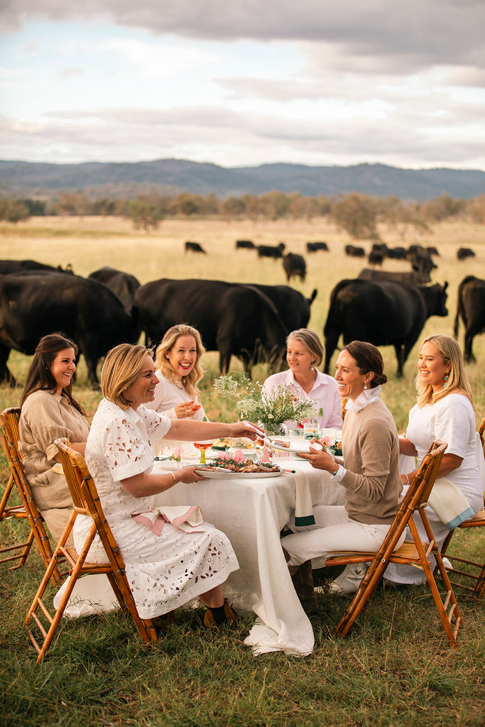 Brie White Linen Tablecloth with In The Roundhouse x Beef2024