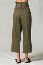 Pocketed High Rise Tie Trousers