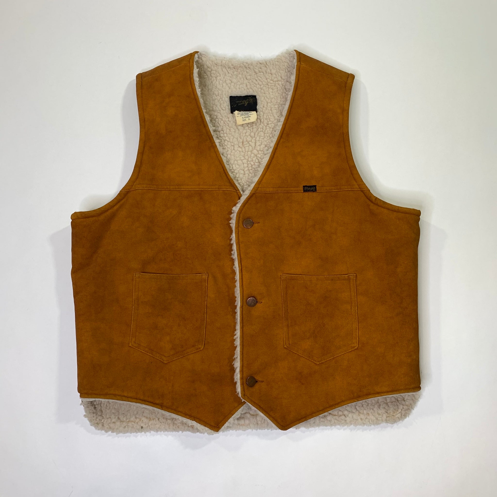 Wrangler Leather Suede Sherpa Vest ('70s) – Blonde Bandit Vintage