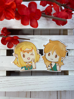 Link and Zelda Stickers - Lucky Cat Market - Legend Of Zelda Stickers