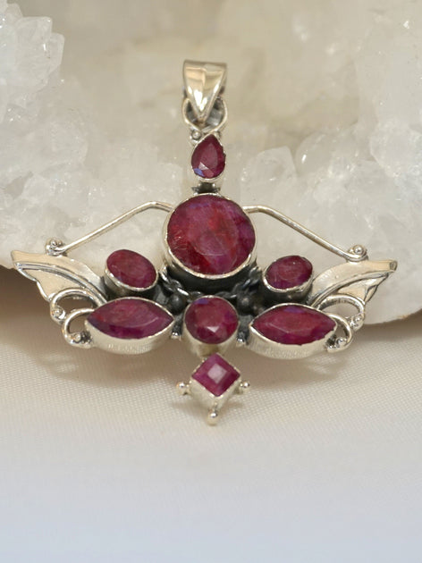 Ruby and Angel Sterling Pendant 1 – Andrea Jaye Collection