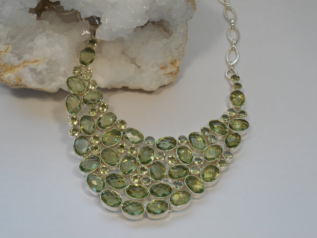 Green Amethyst Quartz Collar Necklace 1 – Andrea Jaye Collection