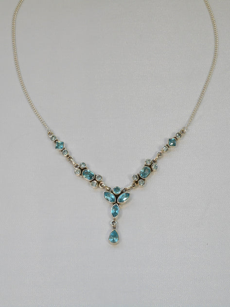 Delicate Blue Topaz Necklace 3 – Andrea Jaye Collection